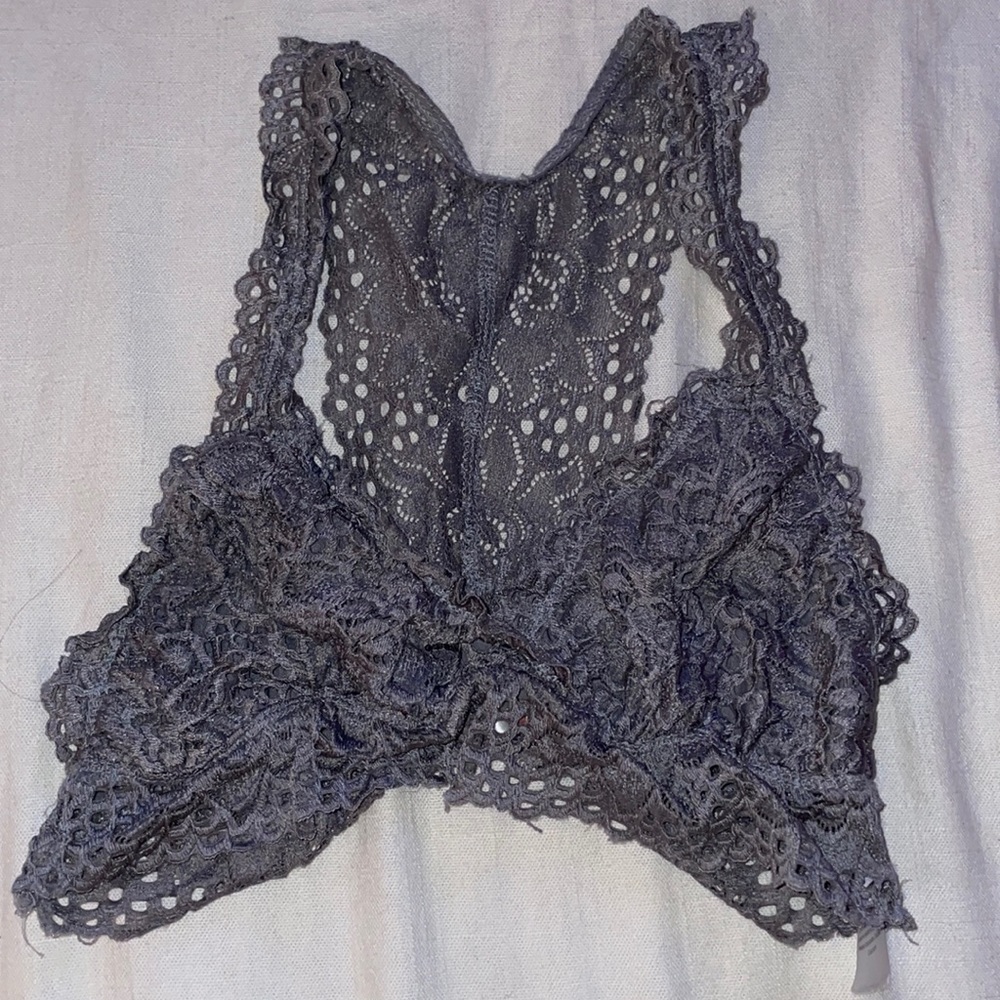Gray lace bralette
